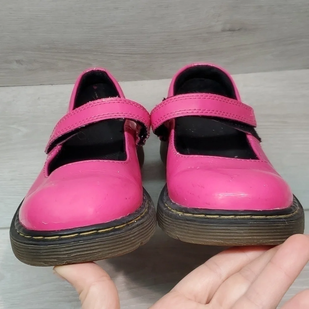 Dr.Martens Kids Girls Pink Tractor Platform Chunky Clogs Loafer shoes sz 2